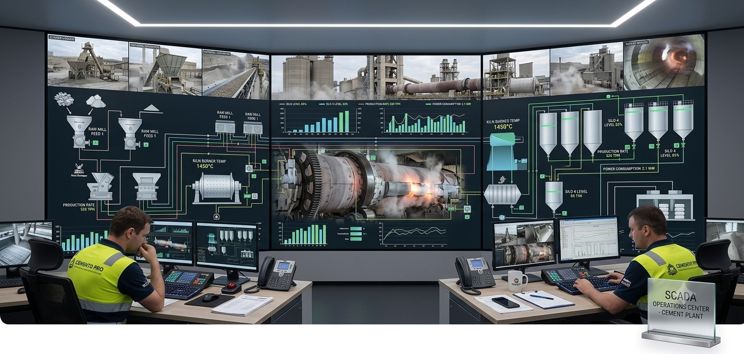 Sement zavodunun mərkəzi SCADA sistemi
